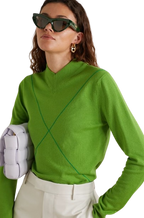 Bottega Veneta Green Wool-blend Fine Knit Jumper