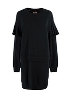 Burberry Black Ruffled Layered Sweatshirt Dress