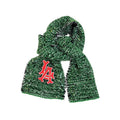 Gucci LA Patch Embellished Green Melange Wool Blend Scarf