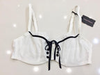Chantal Thomass Paris Ivory Leavers Lace Half Cup Bra & Brief Set