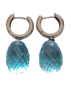 Aquamarine Pineapple Cut Drop Earrings