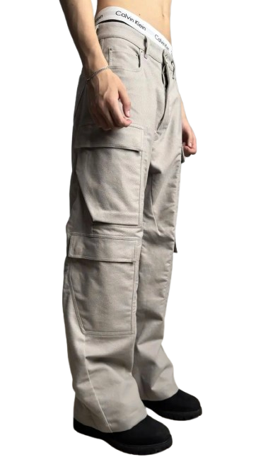 Rick Owens Current Twill Pearl Double Cargo Pants