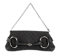 Gucci Vintage Black Horsebit Wallet on Chain