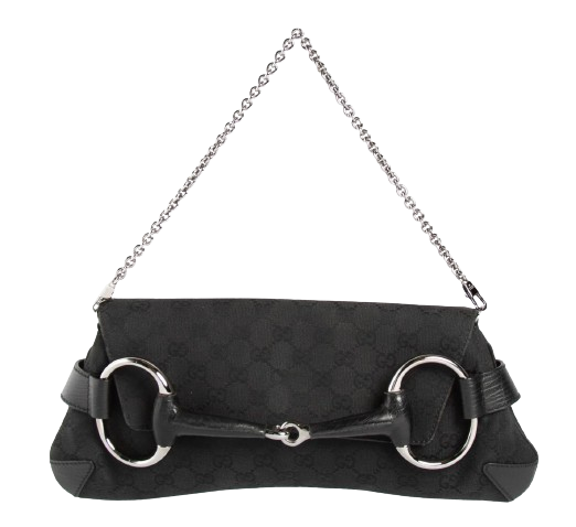 Gucci Vintage Black Horsebit Wallet on Chain