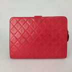 Vintage red leather quilted bag