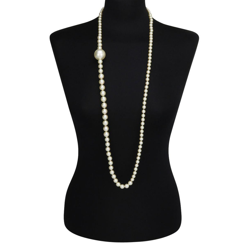 Chanel Faux Pearl Long String Necklace