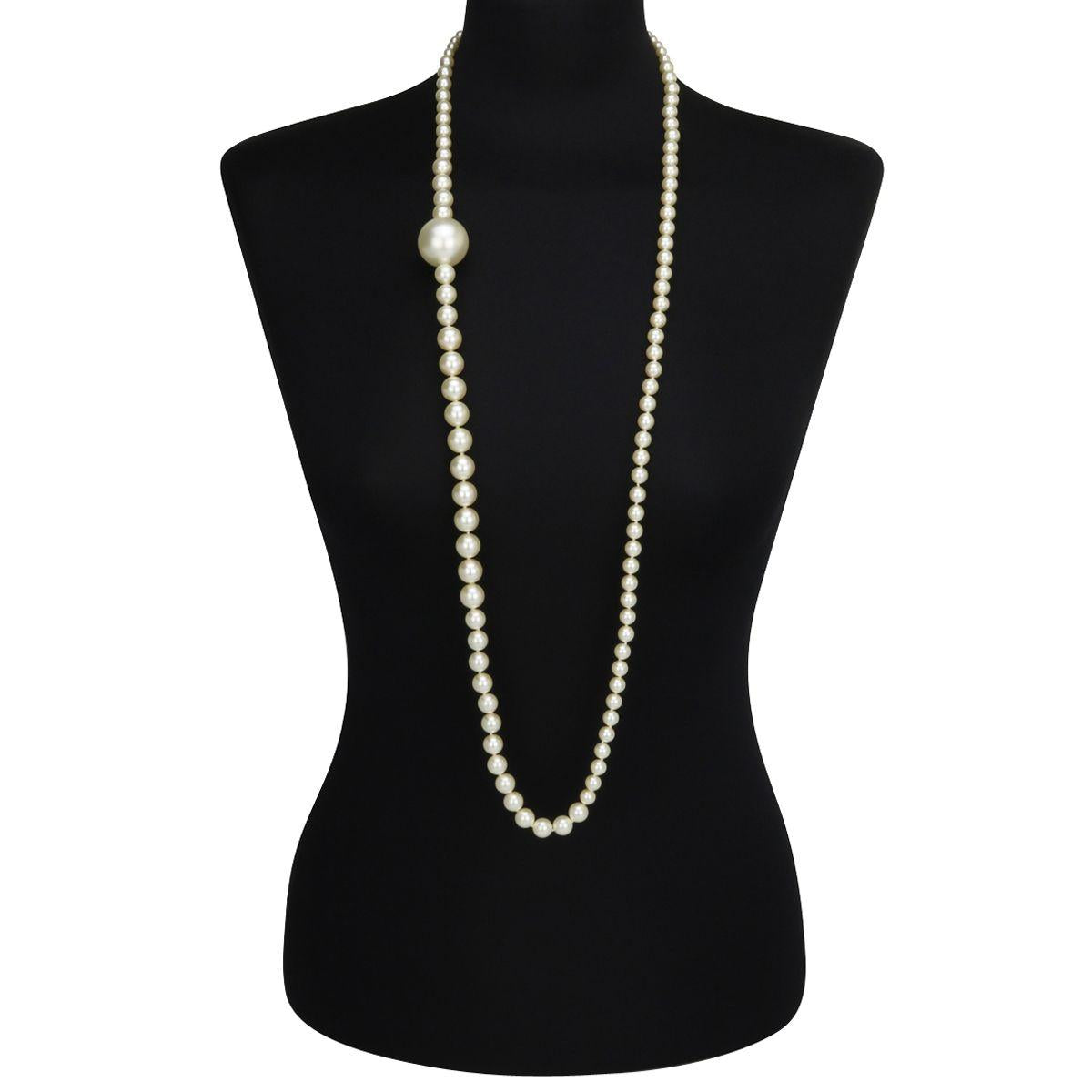 Chanel Faux Pearl Long String Necklace