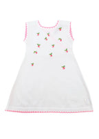 Baby Dior White & Pink Strawberry Embroidery Cardigan and Dress Set