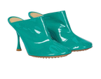 Bottega Veneta Teal Patent Leather Dot Mules