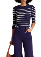 Zimmermann Button Detail Striped Jumper