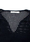 Dior Navy Blue Linen Blend Knitted Tassel Jumper