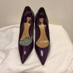 Chloe Croc Embossed Patent Leather Pumps
