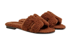 Hermes Cognac Fluffy Oran Sandals