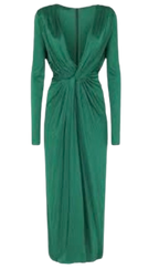 Emerald Draped Bodycon Dress