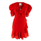 C/MEO Collective Red Advance Ruffle Wrap Dress