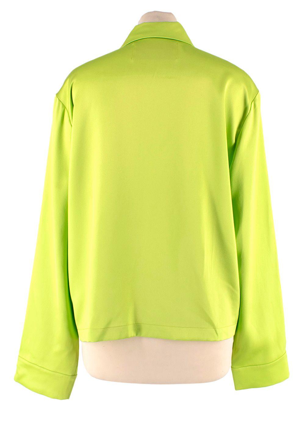Asceno neon green silk shirt