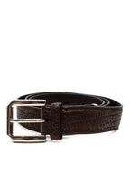 Brunello Cucinelli Brown Embossed Leather Belt Size 95