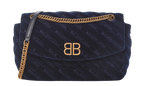 Balenciaga Blue Velvet Matelasse Shoulder Bag