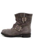 Jimmy Choo Grey Suede Youth II Buckled Suede Ankle Boots