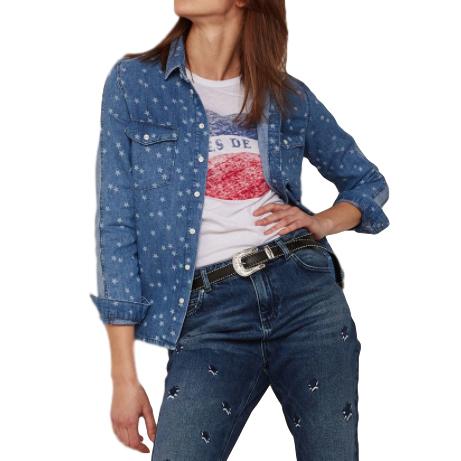 Zoe Karssen Star Print Denim Shirt