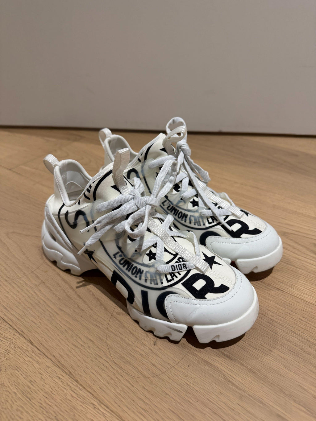Dior Neoprene White Rubber D-Connect Sneakers