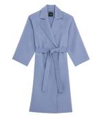 Theory Blue Double-Face Wool-Cashmere Wrap Coat