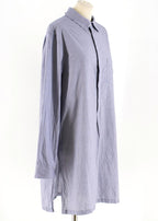 Adam Lippes Blue Houndstooth Check Shirt Dress