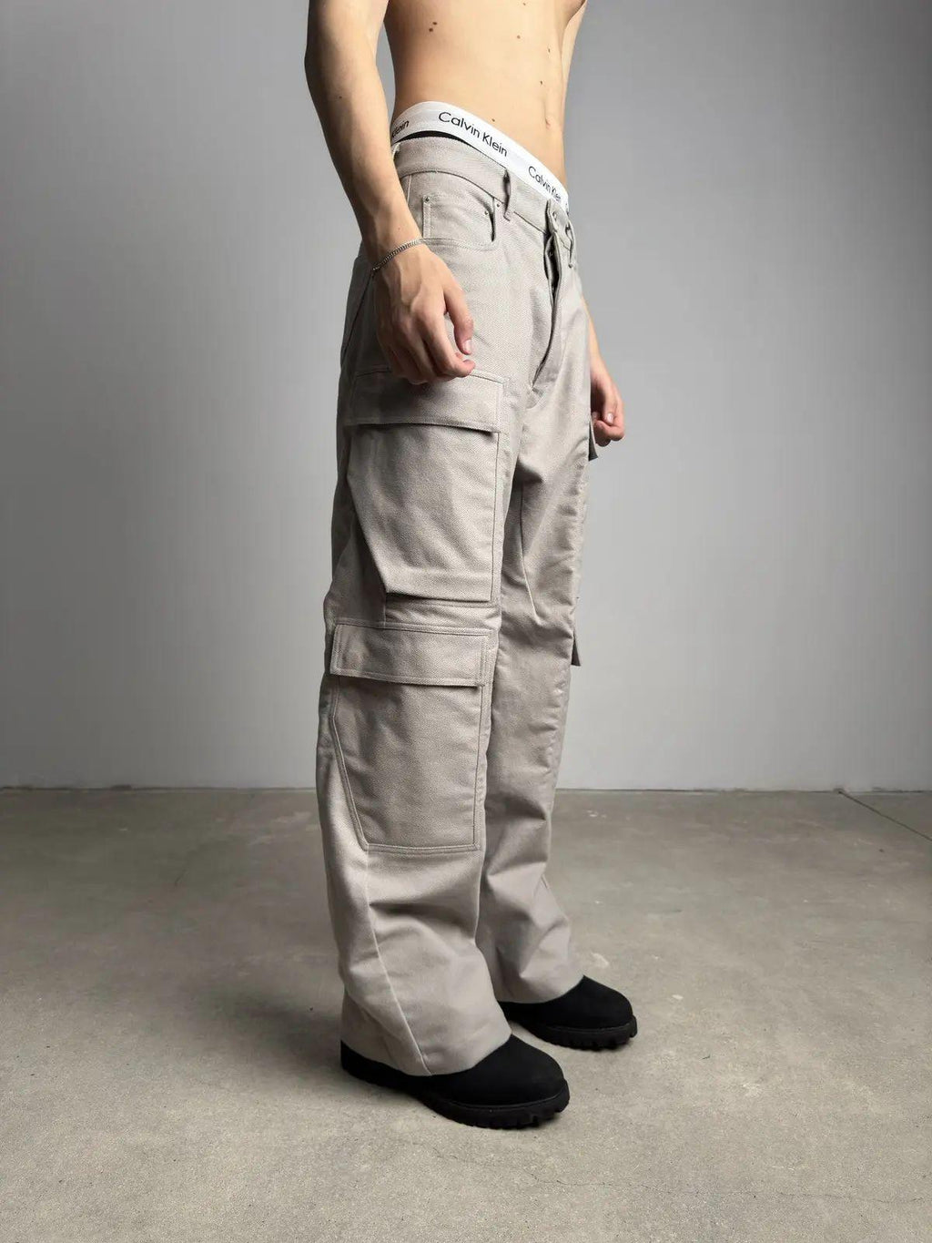 Rick Owens Current Twill Pearl Double Cargo Pants
