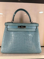 Bleu Saint-Cyr Matte Alligator Kelly 28 PHW
