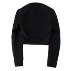 Carolina Herrera Black Cropped Blazer and Maxi Skirt Silk Suit