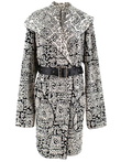 Celine Runway Black and Cream Runway Belted Coat