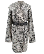 Celine Runway Black and Cream Runway Belted Coat