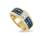 Yellow Gold Diamond & Sapphire Ring