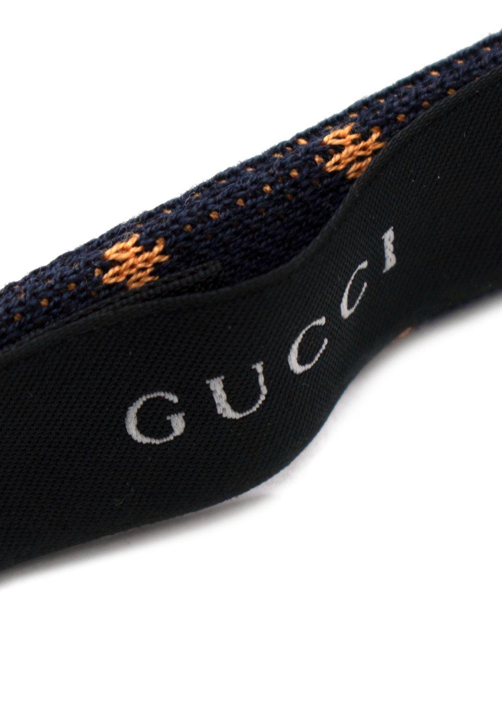Gucci Navy Orange Pattern Bow Tie