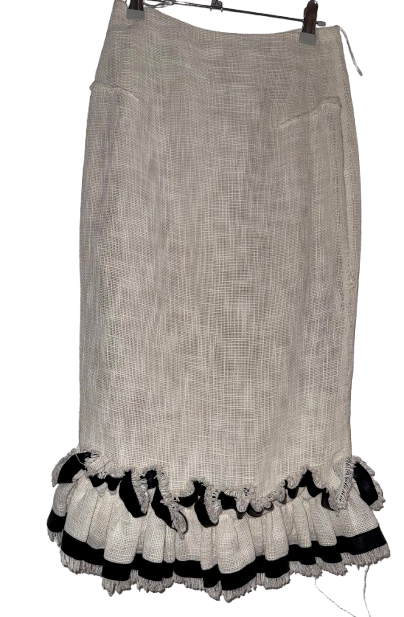 Ruffle Detail Midi Skirt