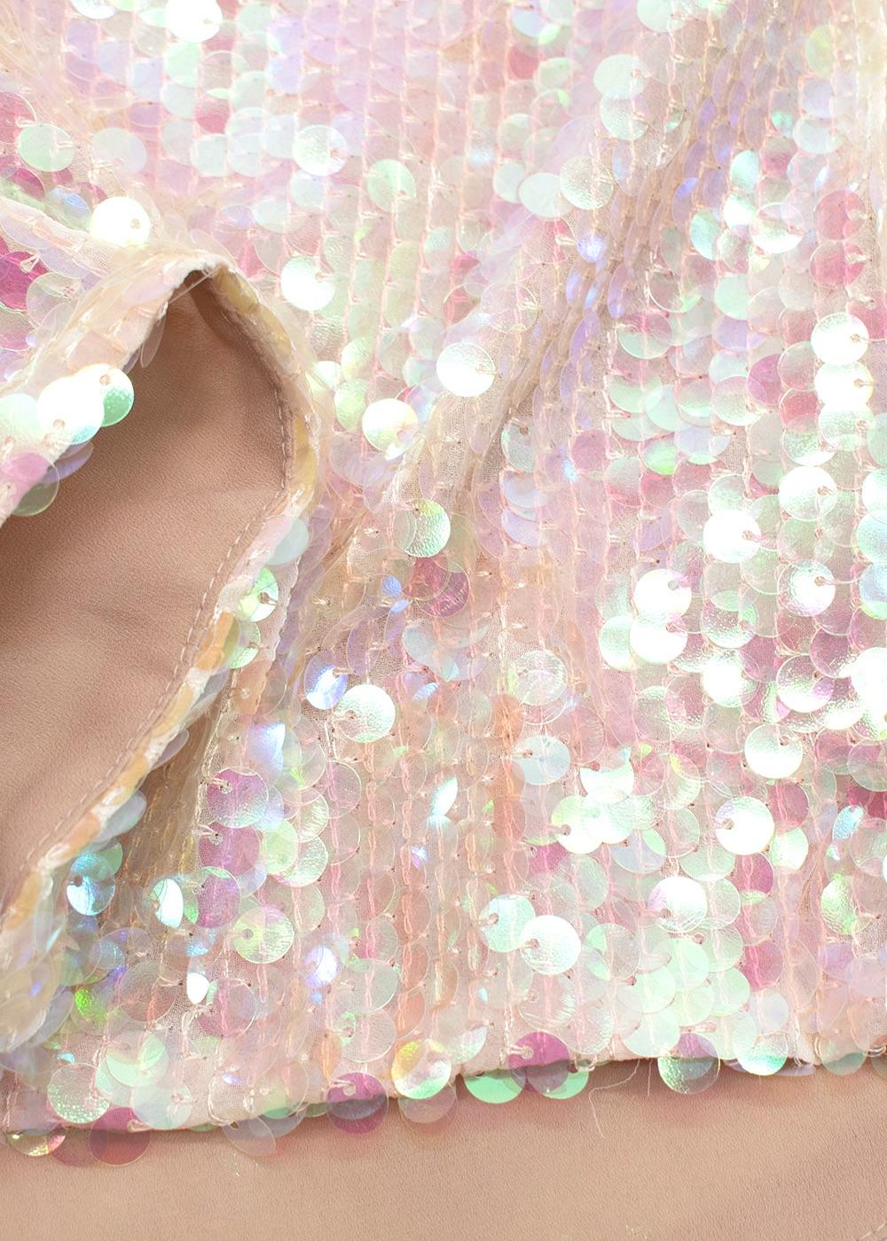Sandy Liang Pink Sequin Cami Top