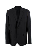 Balmain Black Wool Blazer with Zipper Detail