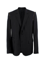 Balmain Black Wool Blazer with Zipper Detail