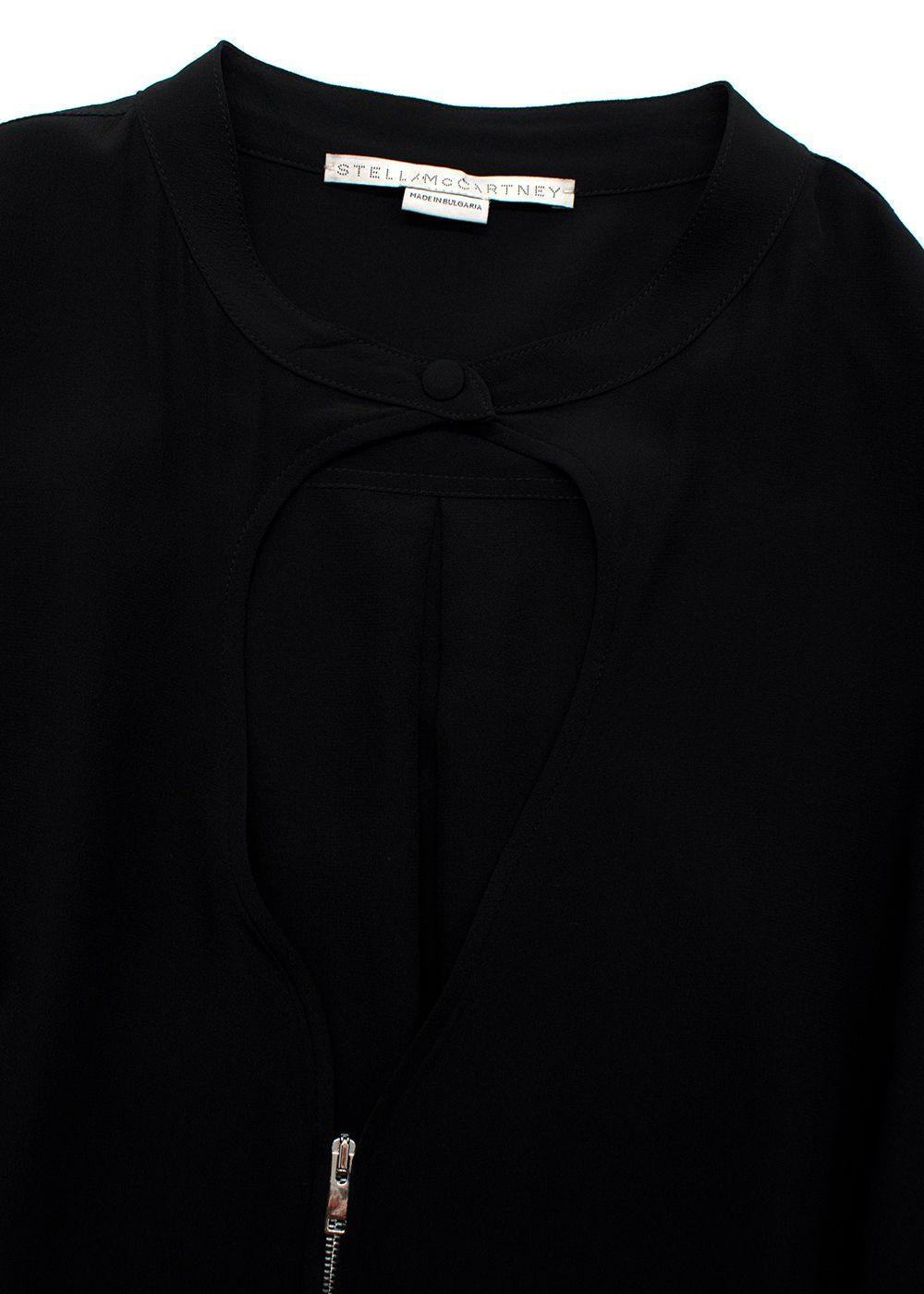 Stella McCartney Black Zip Through Silk Dress