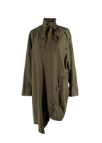 Valentino Khaki Neck Tie Detailed Asymmetric Tunic Dress