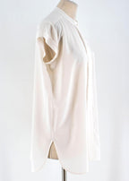 Vince fringe-trimmed silk-crepe shirt