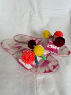 Raspberry Ripple Jada Pom Pom Slides