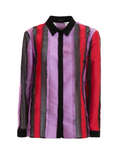 Silk Fringed Striped Shirt