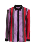 Silk Fringed Striped Shirt