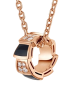 Bvlgari 18ct Rose Gold Diamond Pave Serpenti Viper Necklace