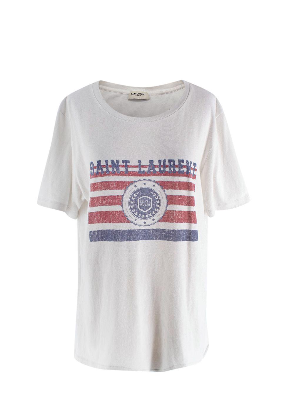 Saint Laurent White Flag League Tee