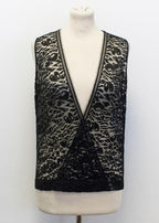 Preen By Thornton Bregazzi Black Sheer Plunge Lace Top