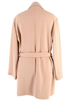 Hermes Rose Pierre De Lune Silk Cady H Wrap Jacket