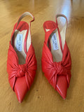 Jimmy Choo Red Leather Annabell Sling back Pumps