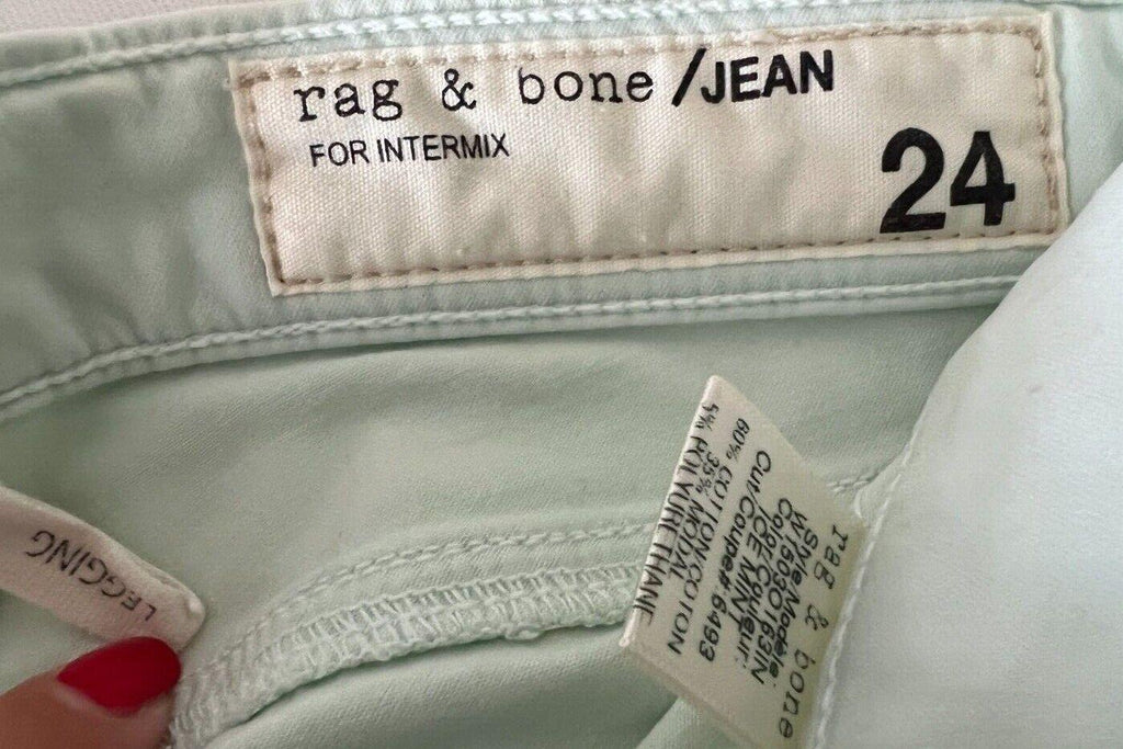 Mint green stretch-denim skinny jeans